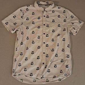 21men Light Tan Panda Print Shirt